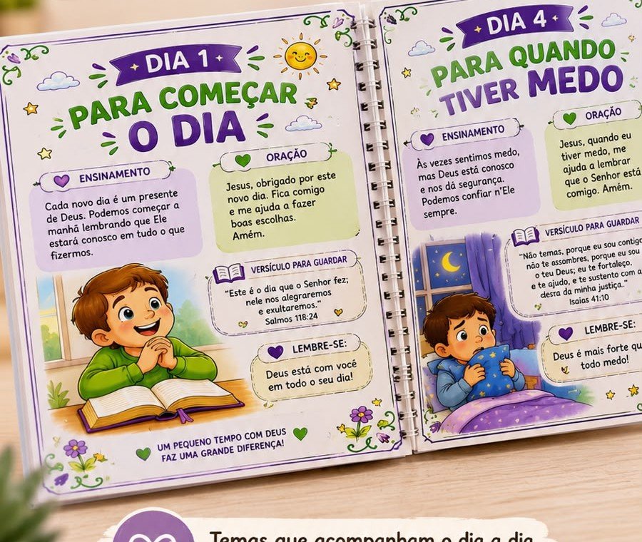 Páginas internas: Para Começar o Dia e Para Quando Tiver Medo